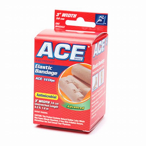 ACE Elastic Bandage 4 Inch x 5 Yards (Stretched) with E-Z Clip Fastener Each SKU:207313
