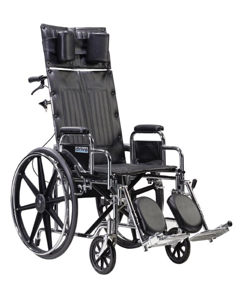 Sentra RECLINING Wheelchair with Various Arm Styles and Elevating Leg