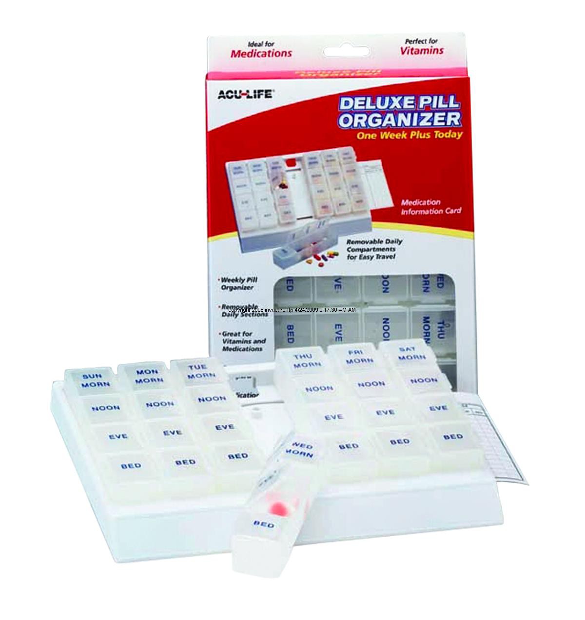 1 Week Deluxe Pill Box Medication Organizer 400407, Pill Organizers