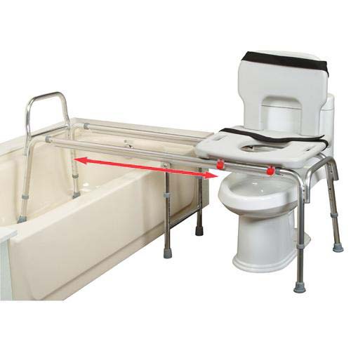 Toilet to Tub Sliding Transfer Bench, Toilet, Commode and Shower Chair