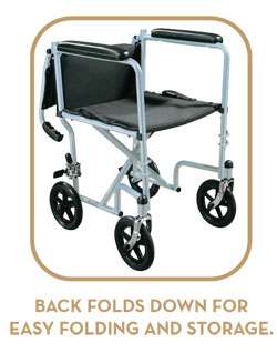 Economy Steel Transport Chair Fold Down Back