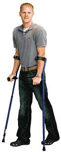 Millennial Medical In-Motion Forearm Crutch in use