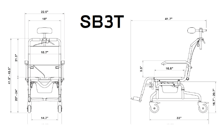 ShowerBuddy Roll-inBuddy Tilt Shower Transfer Chair