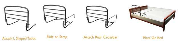 30 Inch Standers Safety Bed Rail Assembly