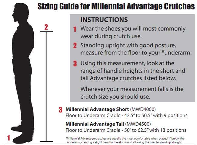 Advantage Crutch Sizing Guide