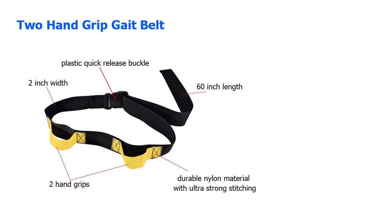 Secure Two Hand Grip Gait Belt for Transfer and Walking SGB2H60B