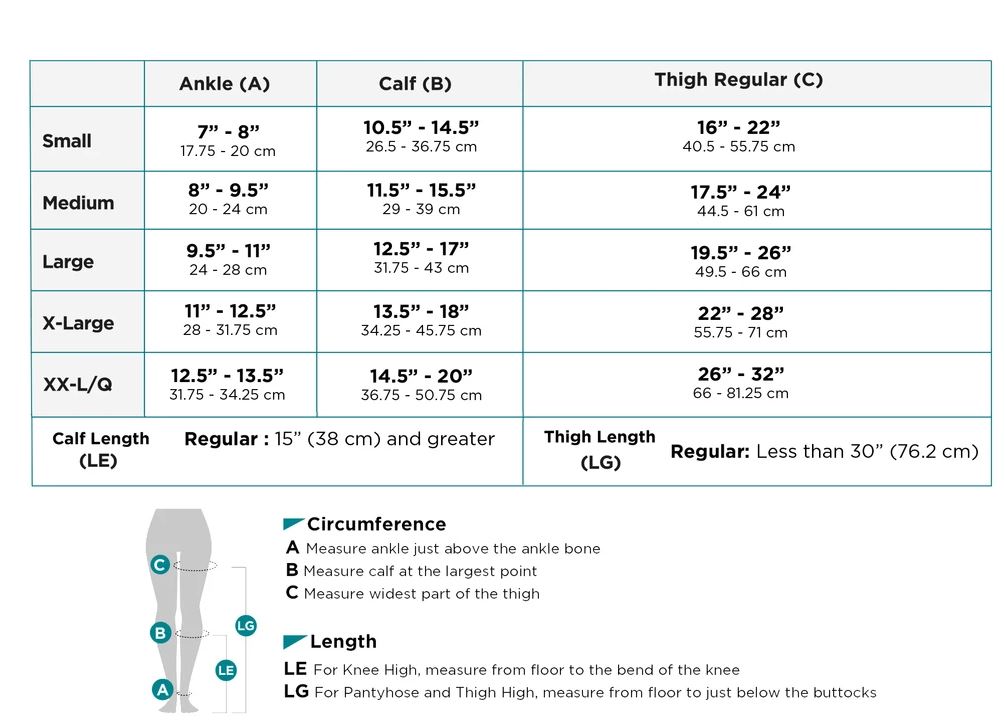 AW 307 Sizes