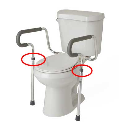 Toilet Safety Rail Adjustable Height