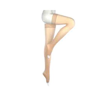 Mediven Comfort Thigh High Compression Stockings w/ Lace Silicone Top Band OPEN TOE 30-40 mmHg