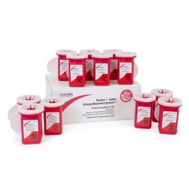 0.25 Gallon TakeAway Recovery System Red Vertical Entry Mailback Sharps Container - 80112