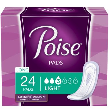 Poise Long Length Bladder Control Pads Light Absorbency