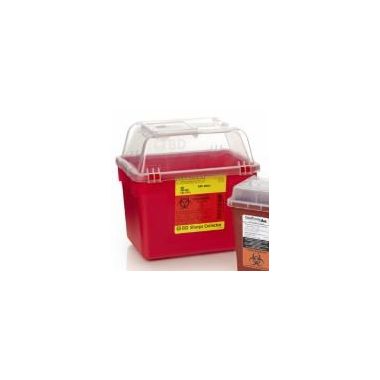 2 Gallon Dynarex Red Horizontal Entry Sharps Container - SC-2GAL