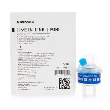 McKesson Mini In-Line Heat and Moisture Exchanger with CO2 Port
