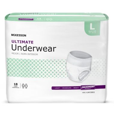 McKesson Ultimate Pull On Incontinence Underwear, Adult, Unisex