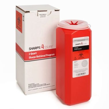 0.5 Gallon Assure Red Vertical Entry Mailback Sharps Container - SA2Q