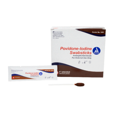 Dynarex Povidone Iodine Swabstick - 1201, 1202
