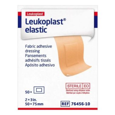 Adhesive Strip Leukoplast® Elastic 1 X 3 Inch Cross-Elastic Material Rectangle Tan Sterile