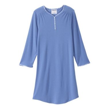 Silverts Women's Open Back Henley Nightgown