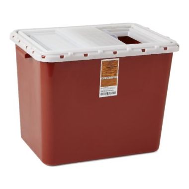10 Gallon Medline Red Sharps Container with Horizontal/Vertical Entry - MDS705210SL