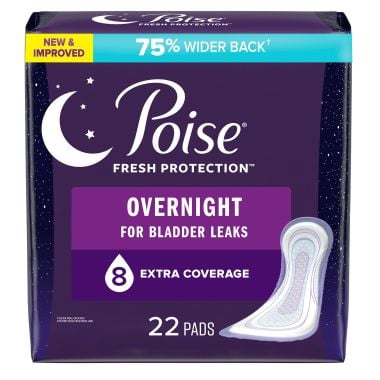 Poise Fresh Protection Overnight Incontinence Pads, Extra Coverage
