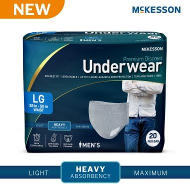 McKesson Premium Discreet Male Underwear, Gray - S-XL