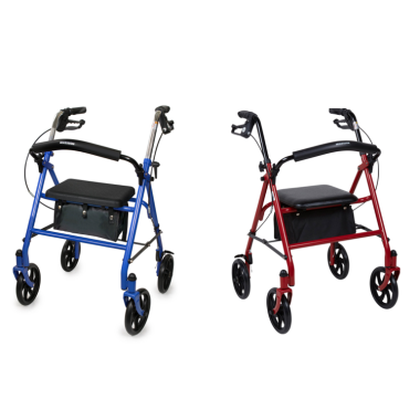 McKesson Four Wheel Rollator Walker, Removable Back Support (7.5" Casters)