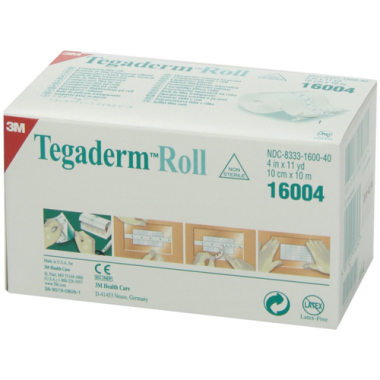 3M Tegaderm 4 x 11 Inch Transparent Film Roll Dressing - 16004  