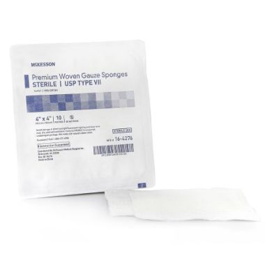 McKesson USP Type VII 4 x 4 Inch Gauze Sponge, 16-Ply - 16-4276