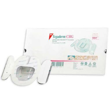 Tegaderm CHG Chlorhexidine Gluconate IV Securement Dressing 1657 | 3-1/2 x 4-1/2 by 3M