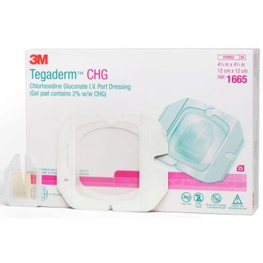 3M Tegaderm 1665 CHG IV Port Dressing - 4.75x4.75 In