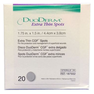 DuoDERM Extra Thin 187932 | Spots, Oval: 1.75 x 1.5 Inch by ConvaTec