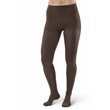 AW Style 208 Closed Toe 15-20 mmHg Microfiber Opaque Pantyhose Tights, Black