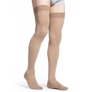 Sigvaris 232N Cotton Series Men's Thigh High Closed Toe 20-30 mmHg Compression Stockings