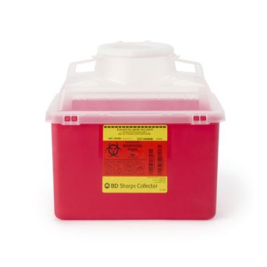 3.5 Gallon BD Red Sharps Container with Vertical Entry - 305456
