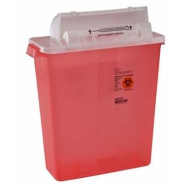 12 Quart Transparent SharpStar Sharps Container with Counterbalance Lid 8537SA