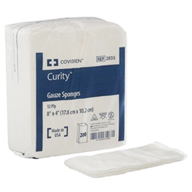 Curity 4 x 8 Inch Gauze Sponge 12 Ply - 2835