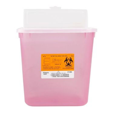 2 Gallon Red Stackable Sharps Container, Biohazard Symbol - 8704