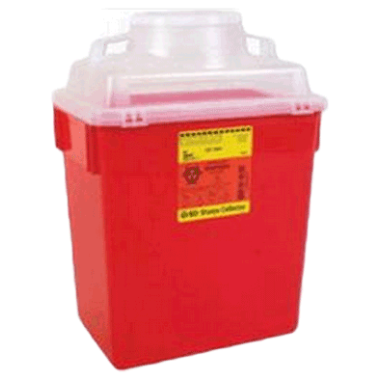 6 Gallon Red BD Stackable Sharps Container with Clear Top 305457