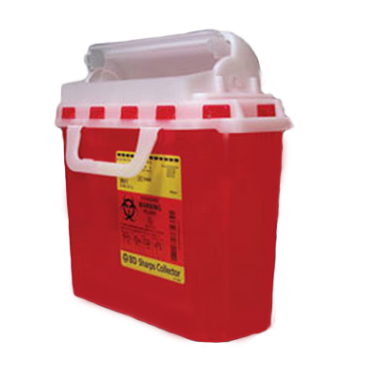 5.4 Quart Red BD Sharps Container with Counterbalanced Door 305517