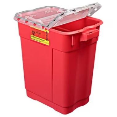 9 Gallon BD Red Sharps Container with Vertical Entry - 305601