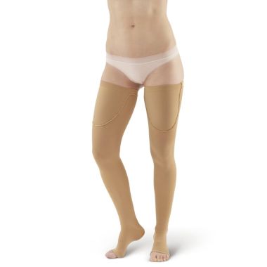 AW Style 320 Open Toe 18 mmHg Thigh High Anti-Embolism Stockings, Beige