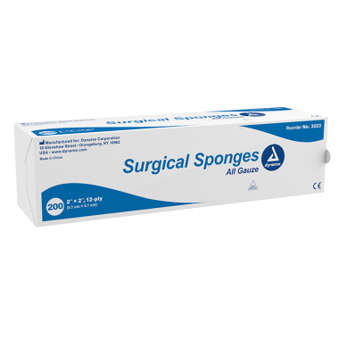 Dynarex 2 x 2 Inch Surgical Gauze Sponges 12 Ply - non Sterile - 3223