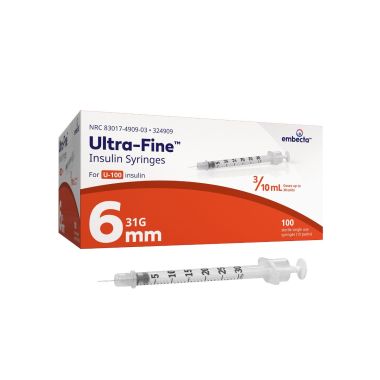 Veo Insulin Syringes with Ultra-Fine Needle - 0.3mL, 1mL by embecta 