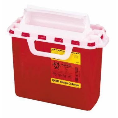 2 Gallon Red BD Sharps Container Counterbalanced Door - 305435