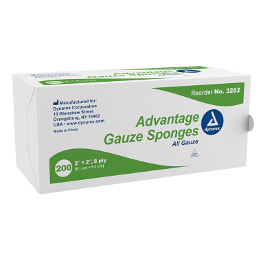 Dynarex 2 x 2 Inch Advantage Surgical Gauze Sponges 8 Ply - 3262