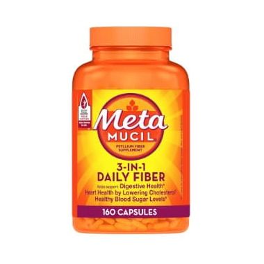 Metamucil 3-in-1 Psyllium Fiber Supplement Capsules