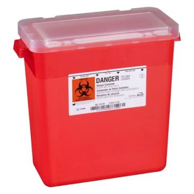 3 Gallon Bemis Sentinel Translucent Red Sharps Container, Horizontal Entry - 303 030