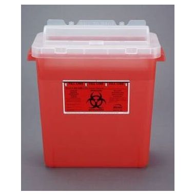 3 Gallon Bemis Patient & Exam Room Sharps Container, Rotating Lid, Red - 333 030
