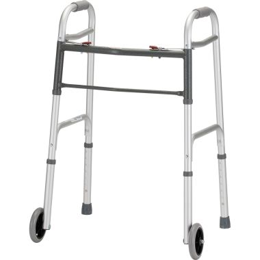 Nova Silver Folding Walker with 5" Wheels