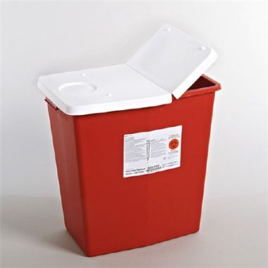 12 Gallon SharpSafety Red Vertical Entry Sharps Container - 8932PG2